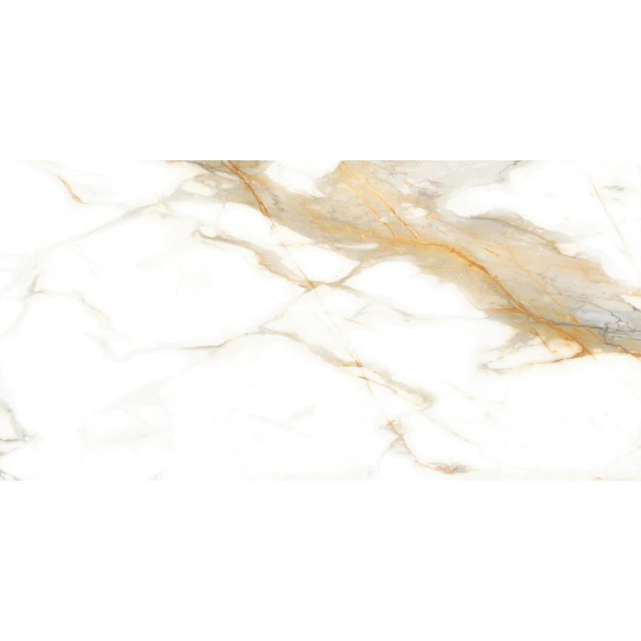 Керамогранит ALMA Ceramica Calacatta Oro лаппатированный белый 7,5 мм GFA114CLR04L 114х57 см