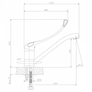 Смеситель для кухонной мойки Rossinka Y Y35-25 хром