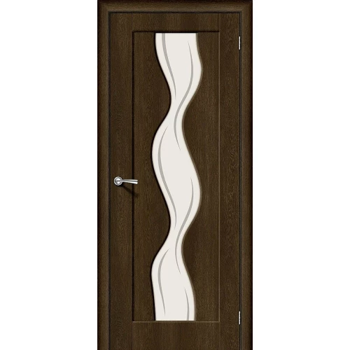 Межкомнатная дверь Bravo Вираж-2 200x60 винил Start полотно Art Glass цвет Dark Barnwood