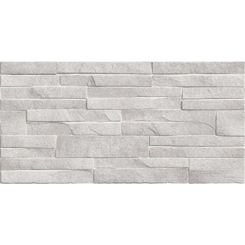 Плитка настенная Alma Ceramica Discover рельефная глянцевая серая TWU2550DCV14 50х24,9 см