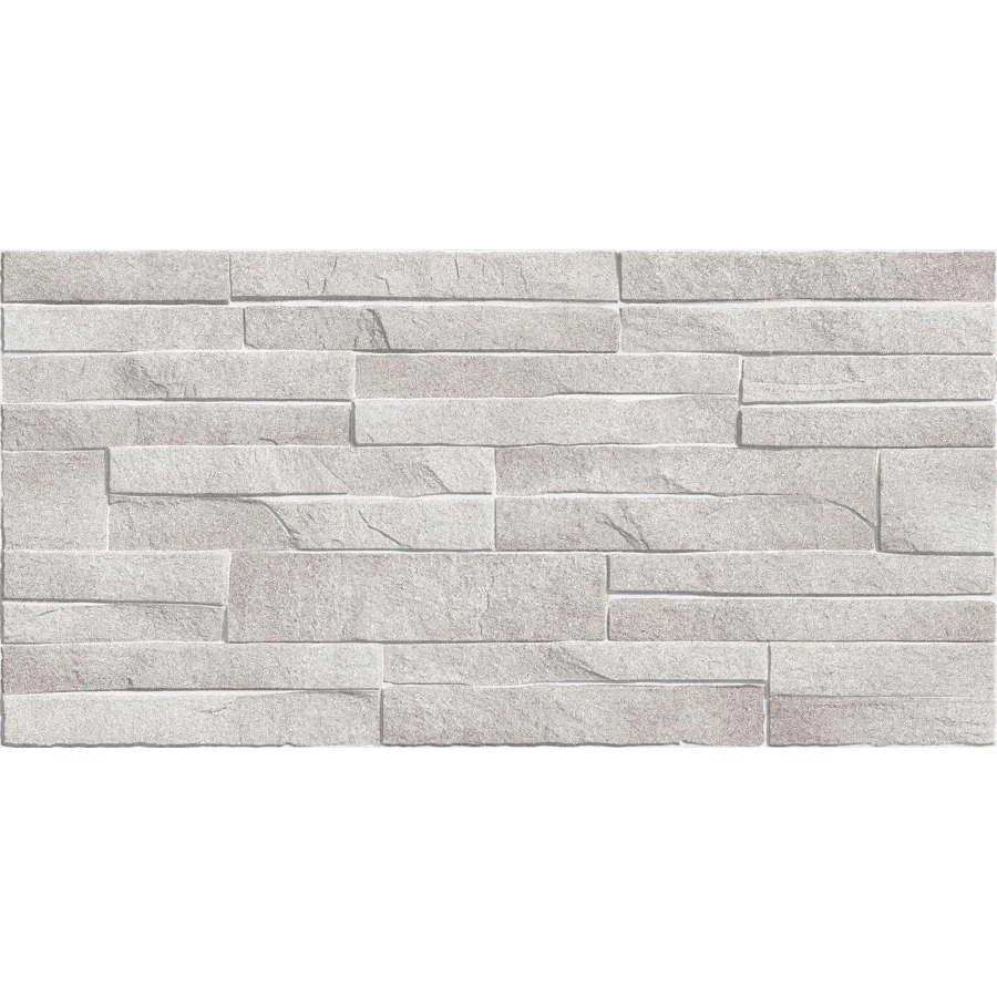 Плитка настенная Alma Ceramica Discover рельефная глянцевая серая TWU2550DCV14 50х24,9 см