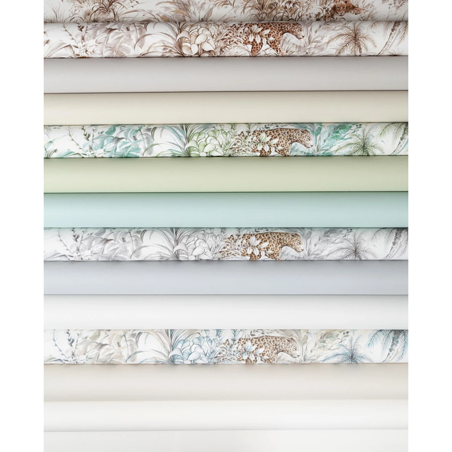 Обои флизелиновые Palitra Trend 3 Leopards Top Velvet Birds Top Velvet Top Velvet TrendColor бирюзовые TC72077-17 1,06х10,05 м