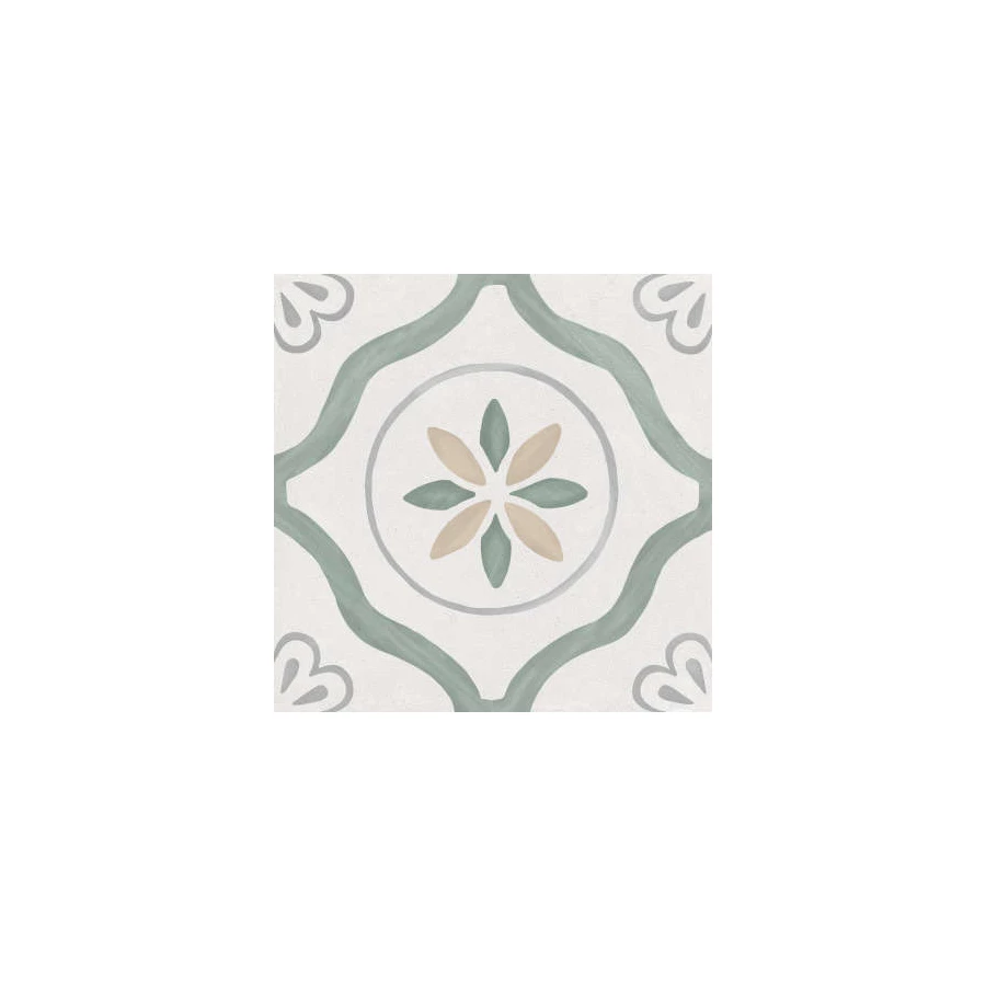 Керамогранит Harmony Peronda Sirocco Green Petals серо-зеленый 3386036157 22,3х22,3 см