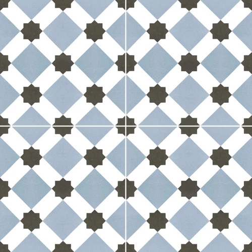 Плитка керамическая Nice Ker Шик Hоwард Блуе / Chic Howard Blue полуматовая голубая NKR_CH_HO_BLU 45х45 см