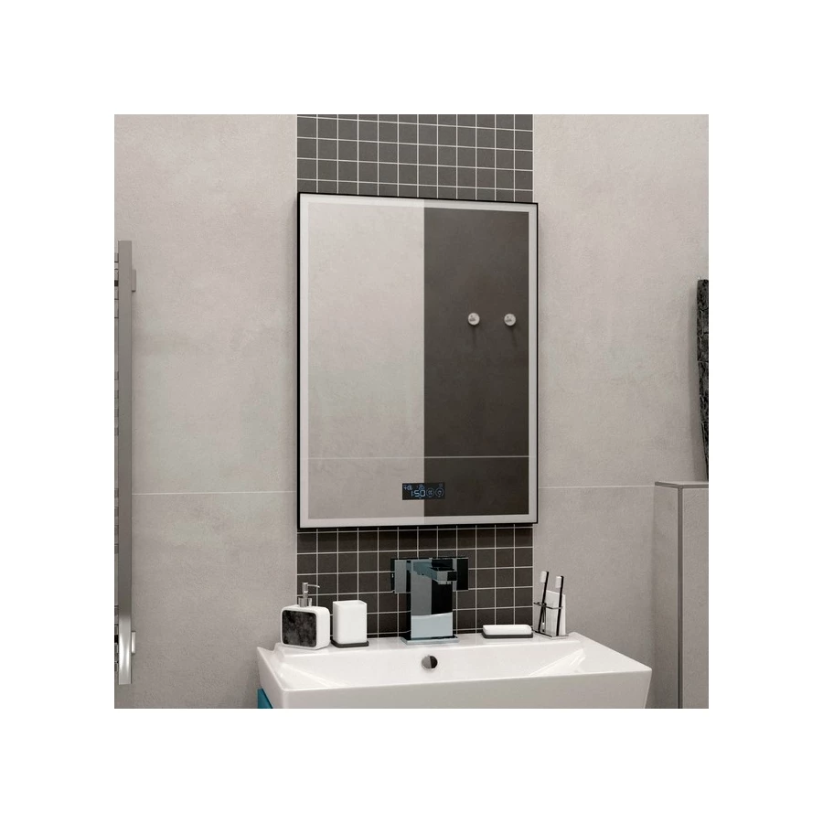 Зеркало Briz Bern подсветка часы подогрев 238 01-45090-00 00 90 см