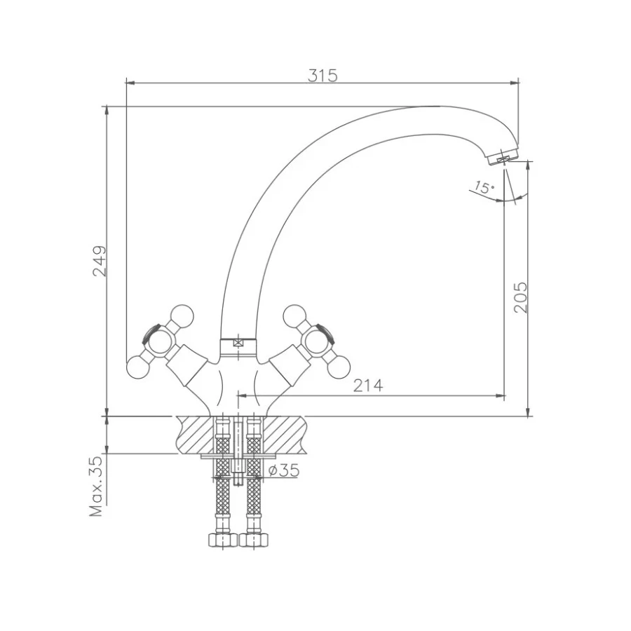 Смеситель для кухни Haiba HB4219-4