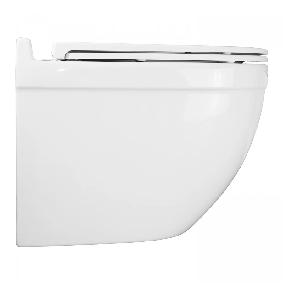 Унитаз подвесной Azario Fora безободковый с системой антивсплеск торнадо в комплекте быстросъемным с сиденьем микролифт AZ-0017-UQ1 52х36х41 см