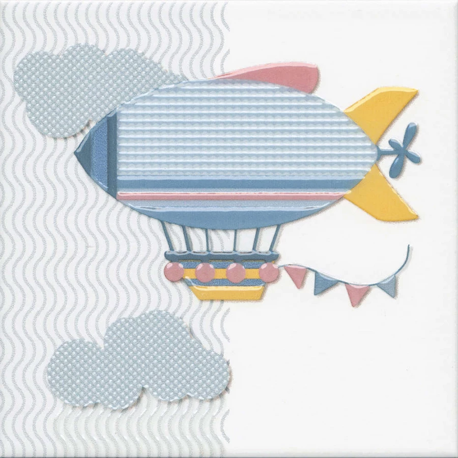 Декор Kerama Marazzi Бон Вояж Дирижабль полуматовый голубой VT/A374/5009 20x20 см