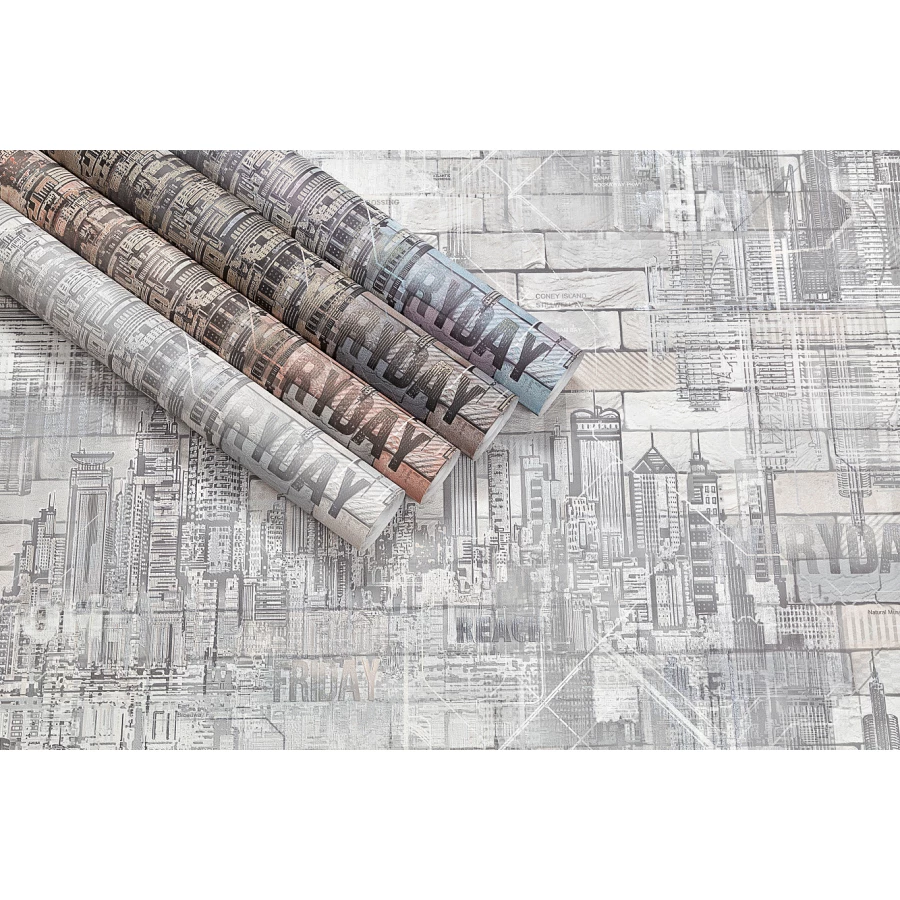 Обои флизелиновые Palitra Life Manhattan синие PL71814-56 1,06х10,05 м