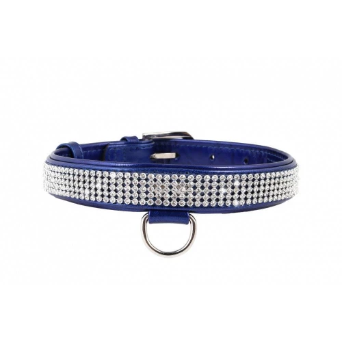 Ошейник Collar brilliance с украшением полотно стразы ширина 12 мм, длина 21-29 см синий 