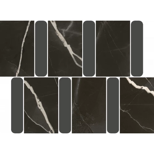 Мозаика Italon Стелларис Блэк Арган / Stellaris Black Argan черная 600110000980 36,8х26,9 см