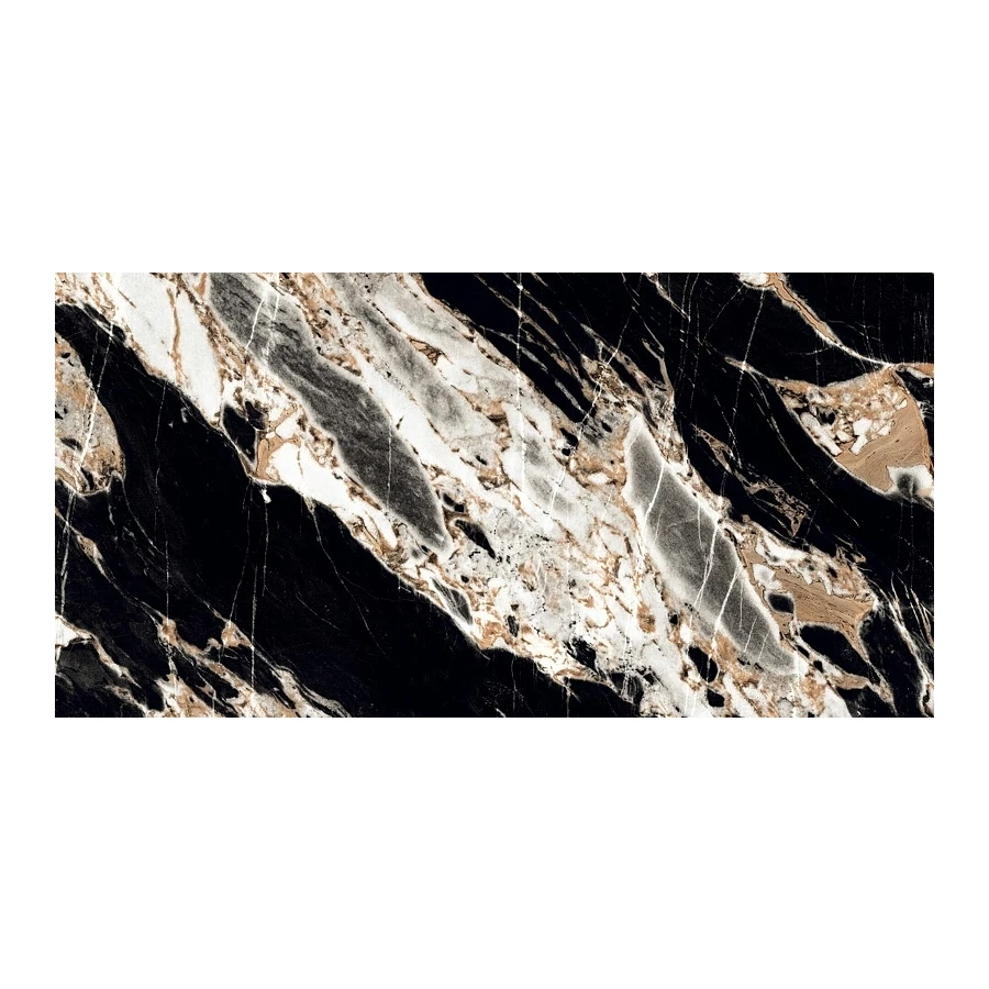 Керамогранит Bluezone Noks Black B High Glossy глянцевый черный BZ73146 120х60 см