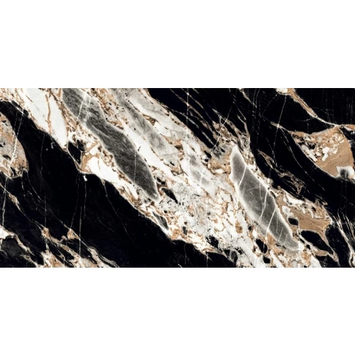 Керамогранит Bluezone Noks Black B High Glossy глянцевый черный BZ73146 120х60 см