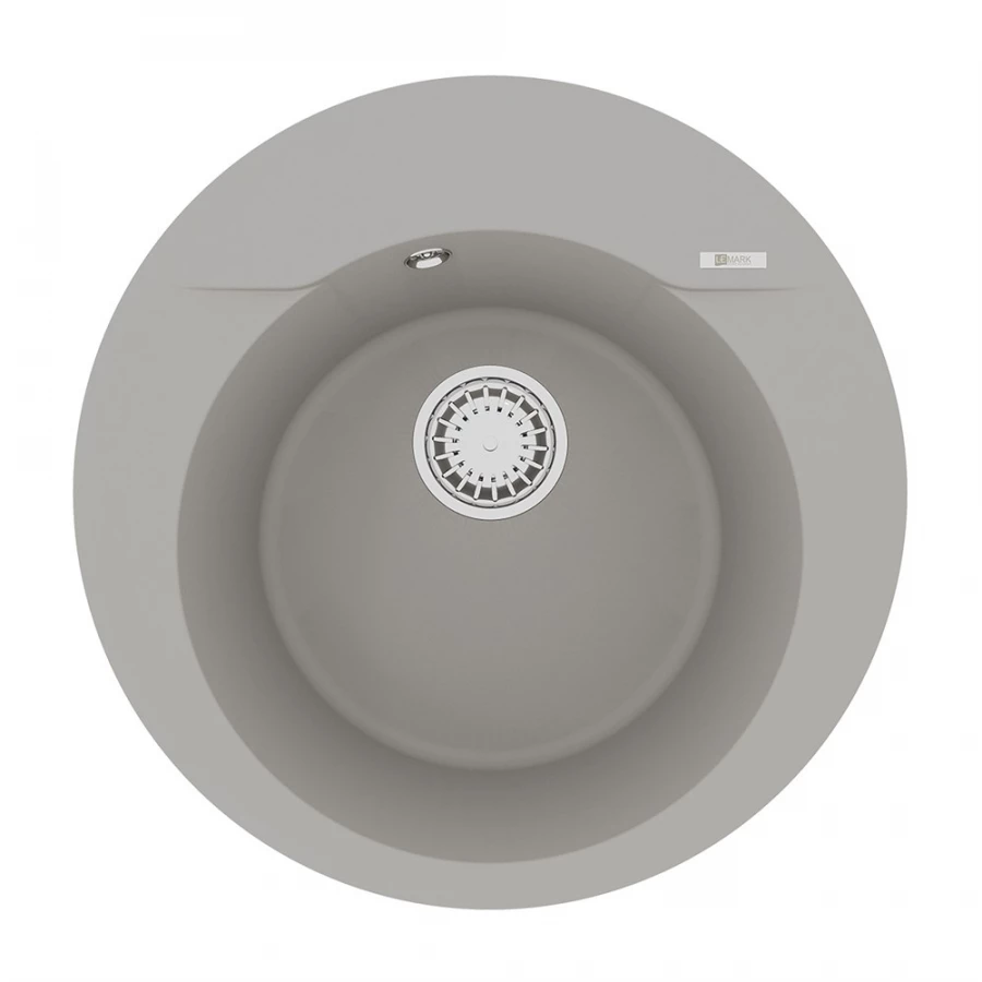Кухонная мойка Lemark Sula 500 врезная круглая из кварцгранита цвет Грей 9910003 50х50 см
