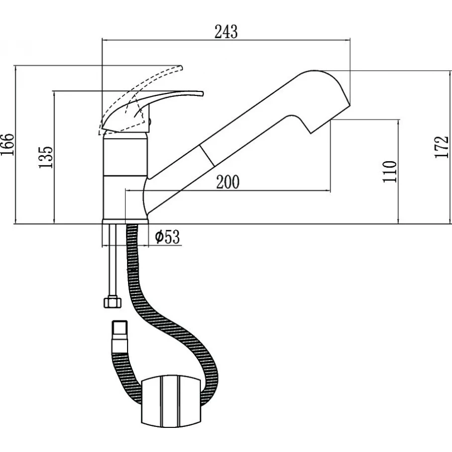 Смеситель для кухни Fmark с выдвижной лейкой FM6003H