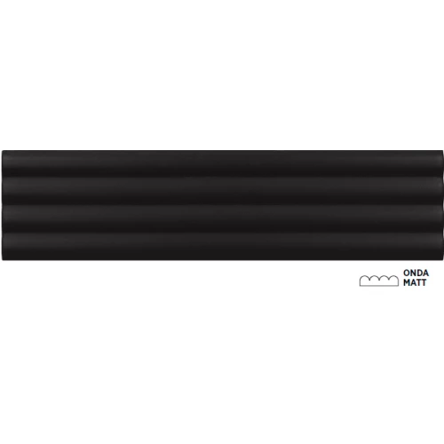 Плитка керамическая Equipe Цоста Нова Онда Блацк Матт / Costa Nova Onda Black Matt матовая черная 28521 20х5 см