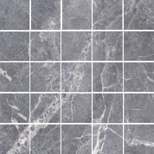 Керамогранит Kerranova Марбл Трэнд / Marble Trend Silver River полуглянцевая серая K-1006/LR/m14/307x307x10 30,7x30,7 см