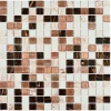 Мозаика Bonaparte Стеклянная мозаика Active 20х20 глянцевая бело-коричневая 32,7х32,7 см