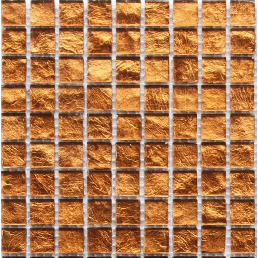 Стеклянная мозаика Art&Natura Murano Specchio 32 15x15 глянцевая оранжевая MS25+31+32-15x15 30х30 см