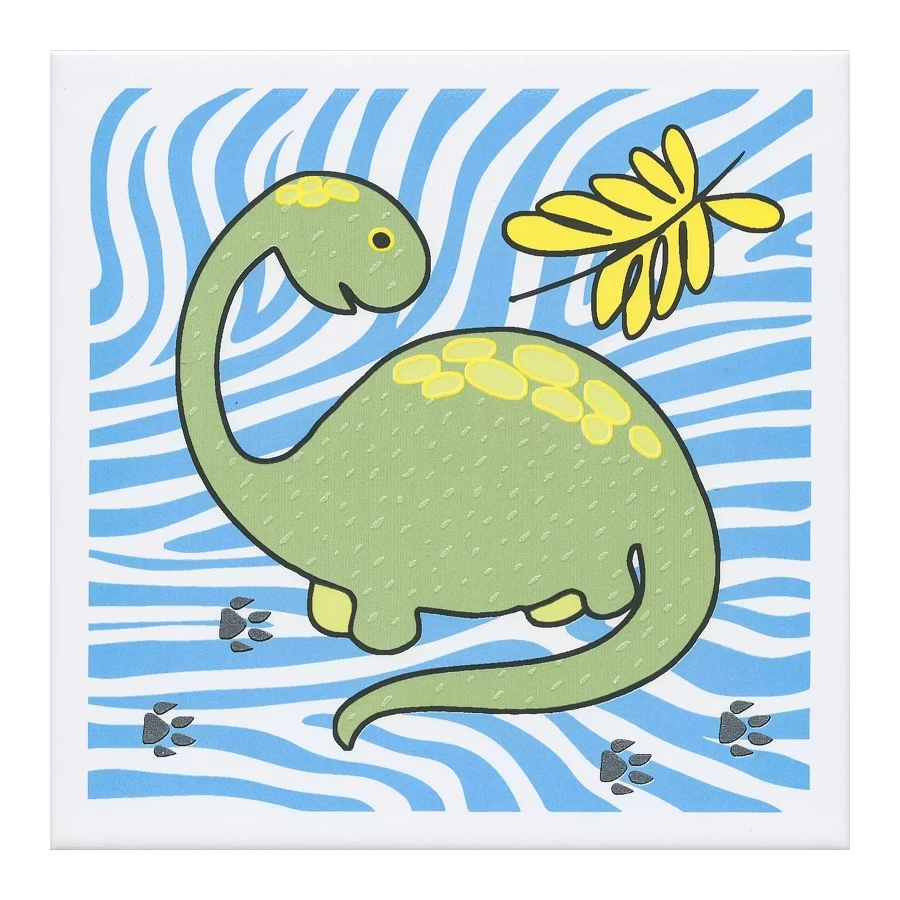 Декор Kerama Marazzi Динозаврики 2 матовый зеленый OP/A227/5009 20x20 см