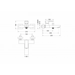 Смеситель Aquatek Либра для ванны матовый черный AQ1640MB
