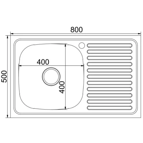 Мойка MixLine левая с сифоном сатин 555232 80х50 см