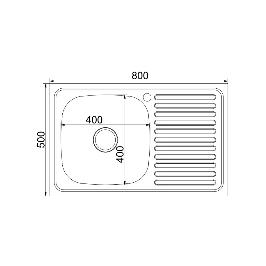 Мойка MixLine левая с сифоном сатин 555232 80х50 см