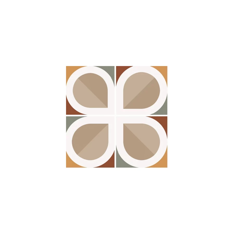 Керамогранит Equipe Bauhome Blatt Warm матовый многоцветный 27691 20x20 см