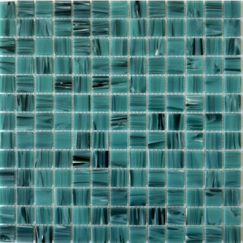 Мозаика из стекла Pixel mosaic Прессованное стекло чип 23x23 матовая бирюзовая PIX130 32,7х32,7 см