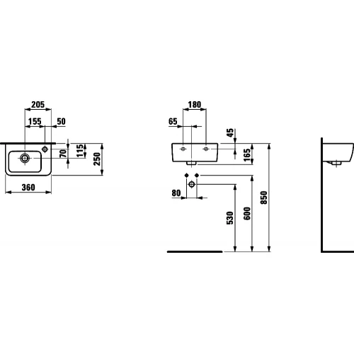 Раковина подвесная Laufen Pro 8.1695.5.000.106.1 35х25 см