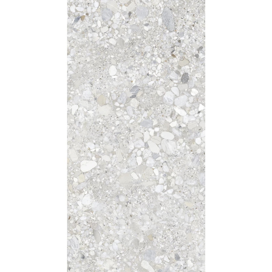 Керамогранит Creanza Gliato Terrazzo Solido матовый с микрогранулами светло-серый SL1001-A 120х60 см