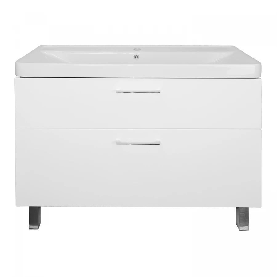 Комплект Тумба Azario Ника 100 Н напольная с раковиной Monte 100 белый CS00089955 100х47х86 см