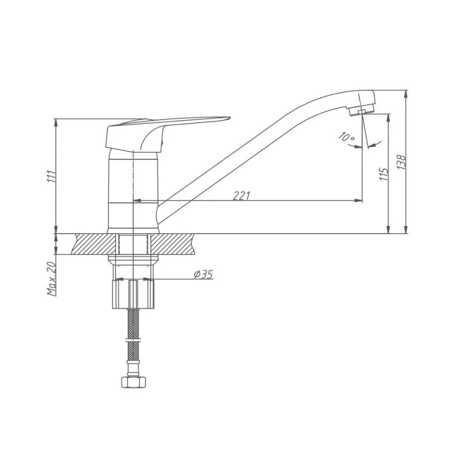 Смеситель для кухни Haiba HB4904
