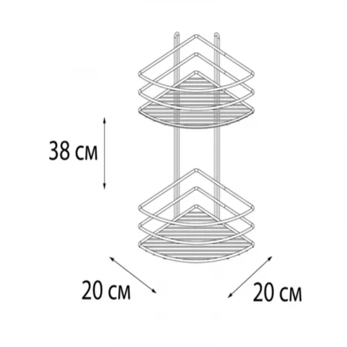 Полка угловая двойная Fixsen белая FX-710W-2