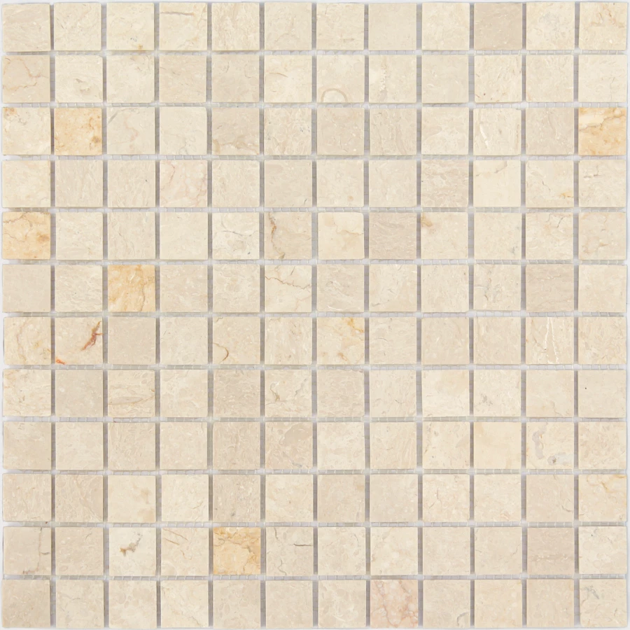 Мазаика Caramelle Mosaic Pietrine Botticino Mat 23x23 матовая бежевая 29,8х29,8 см