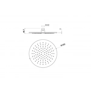 Верхний душ Aquatek круглый матовый черный AQ2077MB 250*7 мм