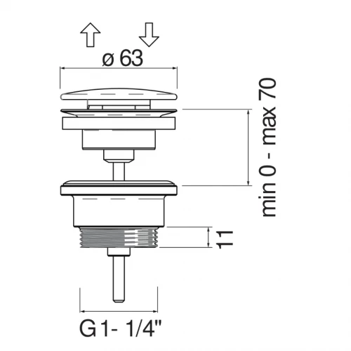 Донный клапан Nobili золото AV00110/11GDP