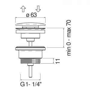 Донный клапан Nobili золото AV00110/11GDP