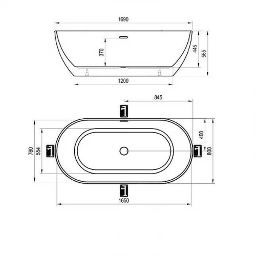 Ванна Ravak Freedom O XC00100020 169x80 см