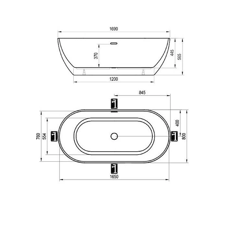 Ванна Ravak Freedom O XC00100020 169x80 см
