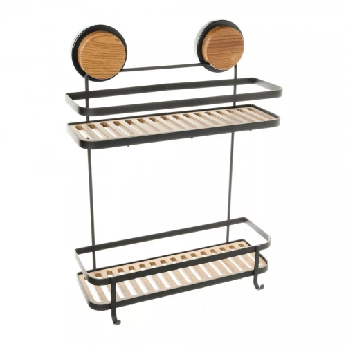 Полка Fixsen прямая двухэтажная черная дерево Magic FX-950B-2