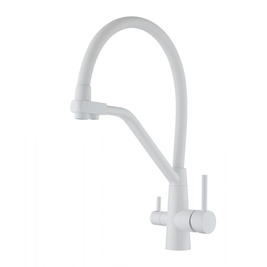 Смеситель Fmark для кухонной мойки под фильтр питьевой воды белый FS0662-W