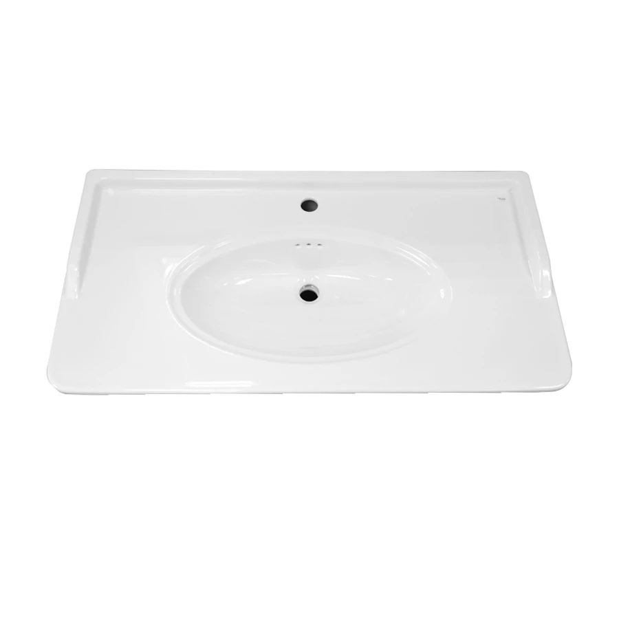 Комплект Тумба Azario Carolina 100 патина с раковиной Artdeco 100 Kale белый черный CS00090677 100х88х50 см