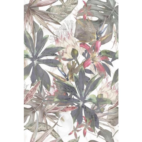 Плитка настенная Creto Shine flower белый 30х90 см