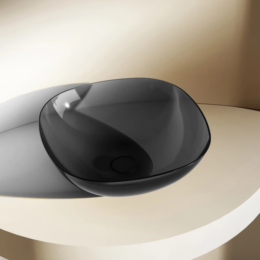 Раковина накладная прозрачная Abber Kristall AT2806Onyx