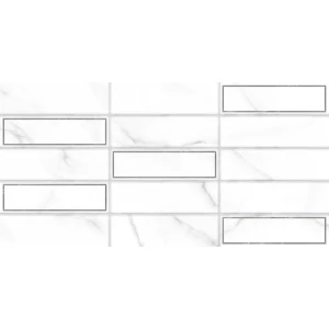 Плитка настенная ALMA Ceramica Bronks рельефная матовая белая TWA3060BRK27 60х30 см