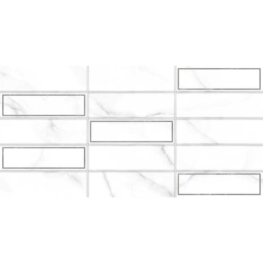 Плитка настенная ALMA Ceramica Bronks рельефная матовая белая TWA3060BRK27 60х30 см