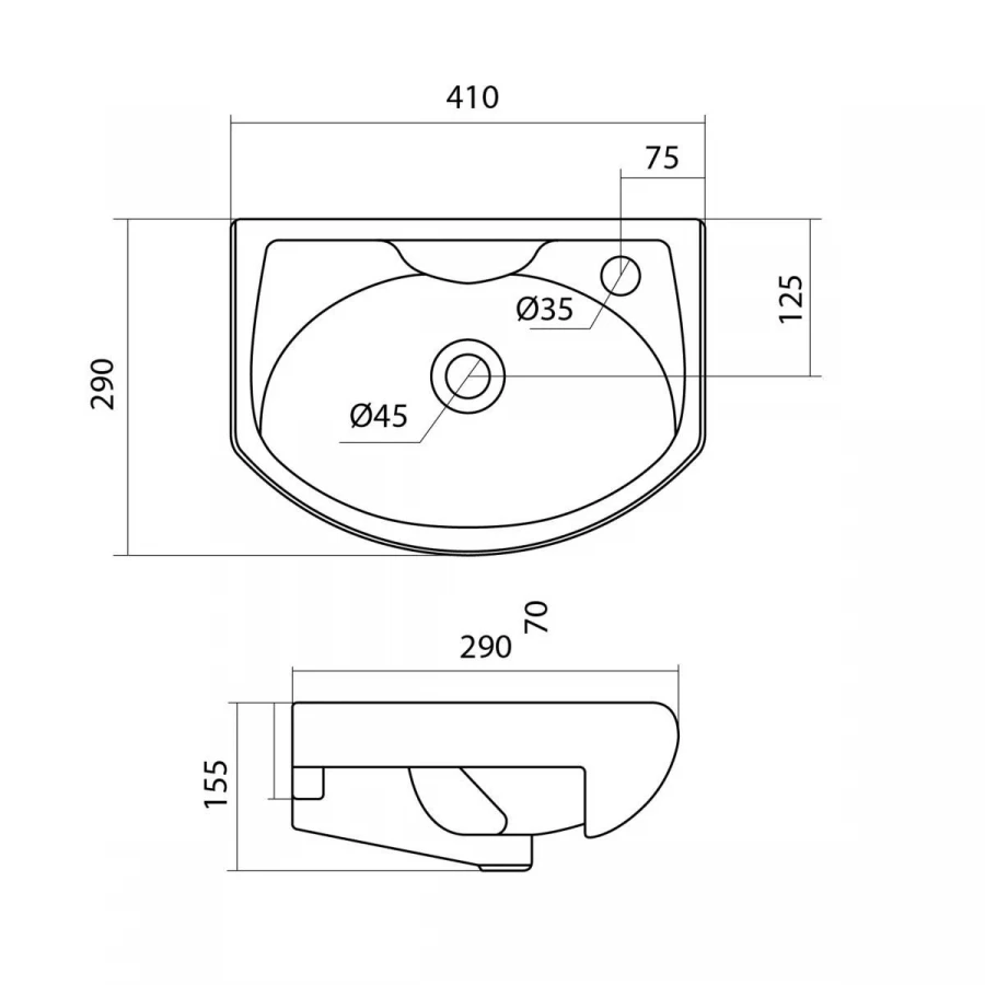 Умывальник Vigo Азов 40 4620000141433 40x29 см