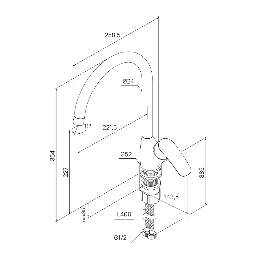 Смеситель для кухни Milardo RORWT0JM05