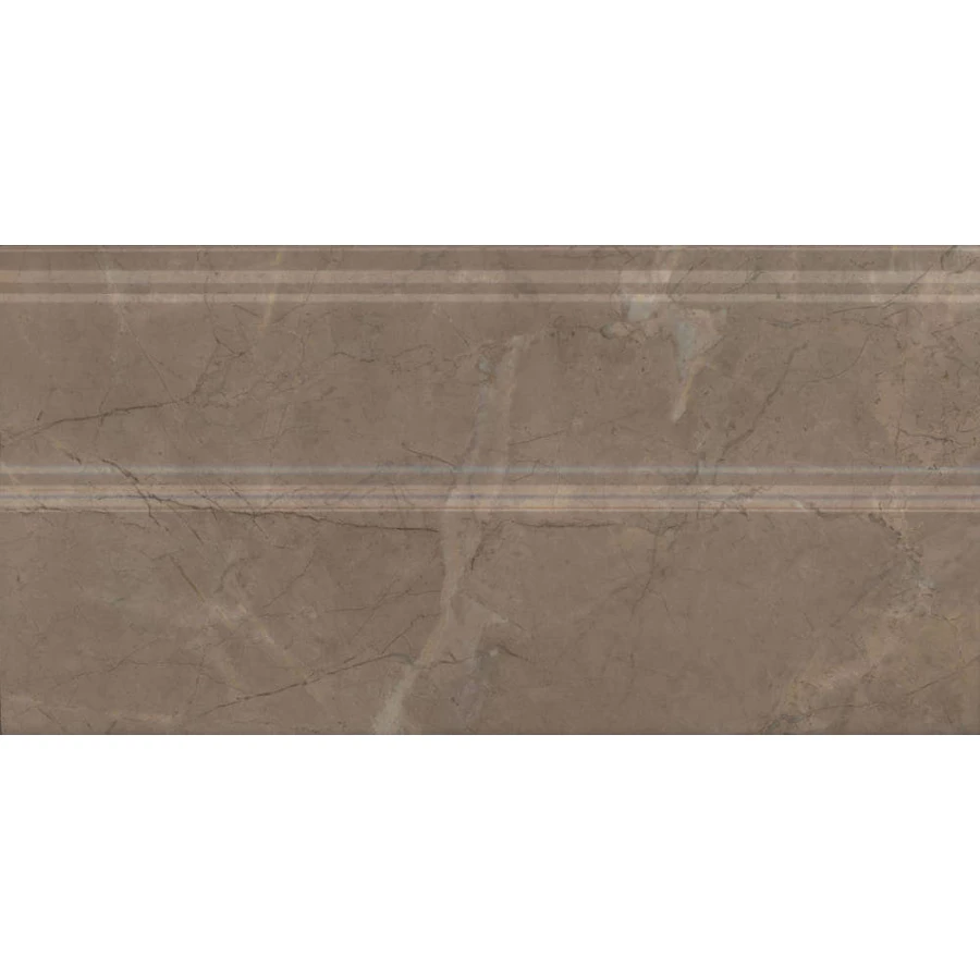 Плинтус Kerama Marazzi Серенада бежевый тёмный глянцевый обрезной FMA032R 30x15 см